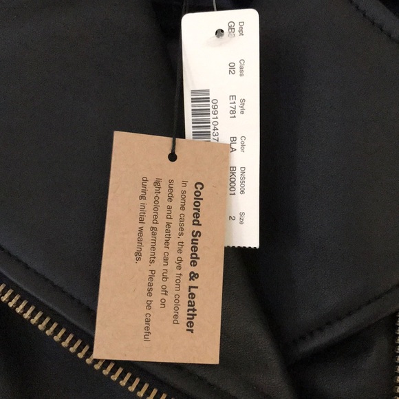 Jcrew black leather jacket NWT size 2 - Picture 3 of 8